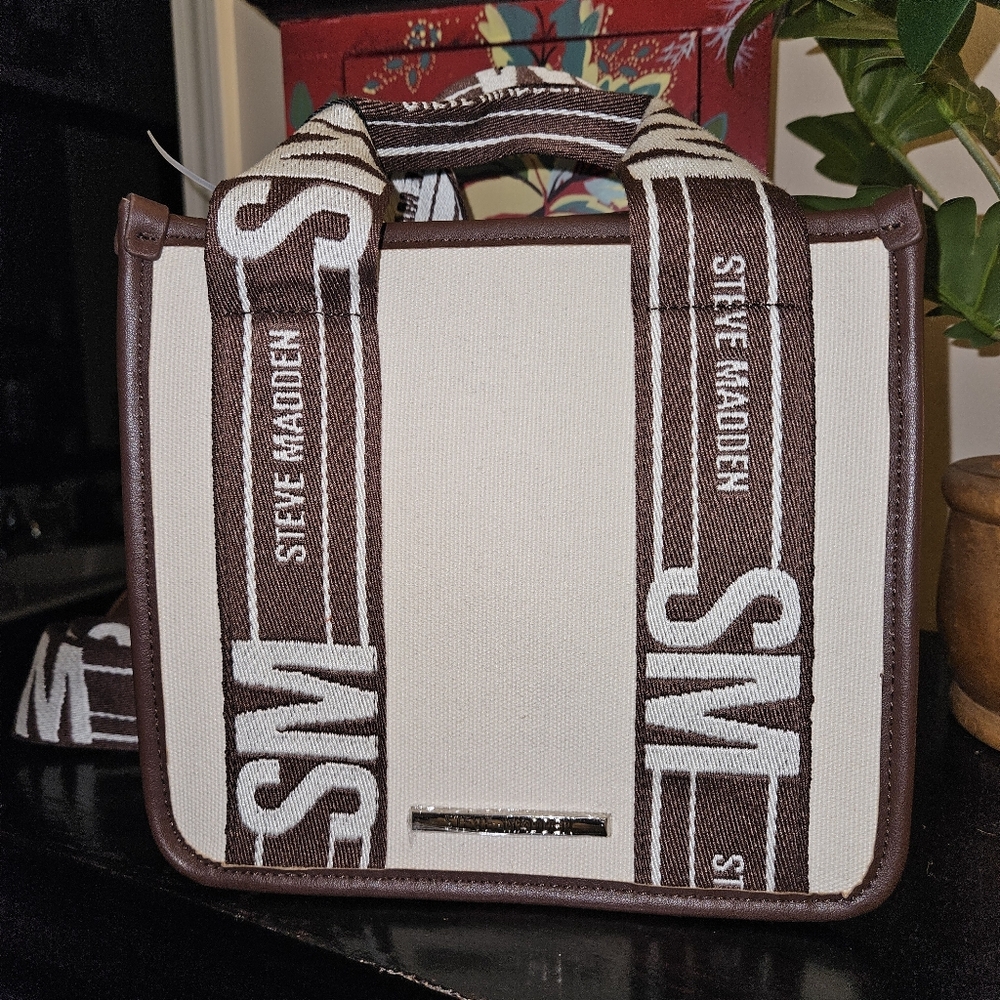 Steve Madden Cream and Brown Tote Bag